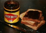 Above: The horrifying deliciousness that is fermented yeast extract spread, or, Vegemite.
